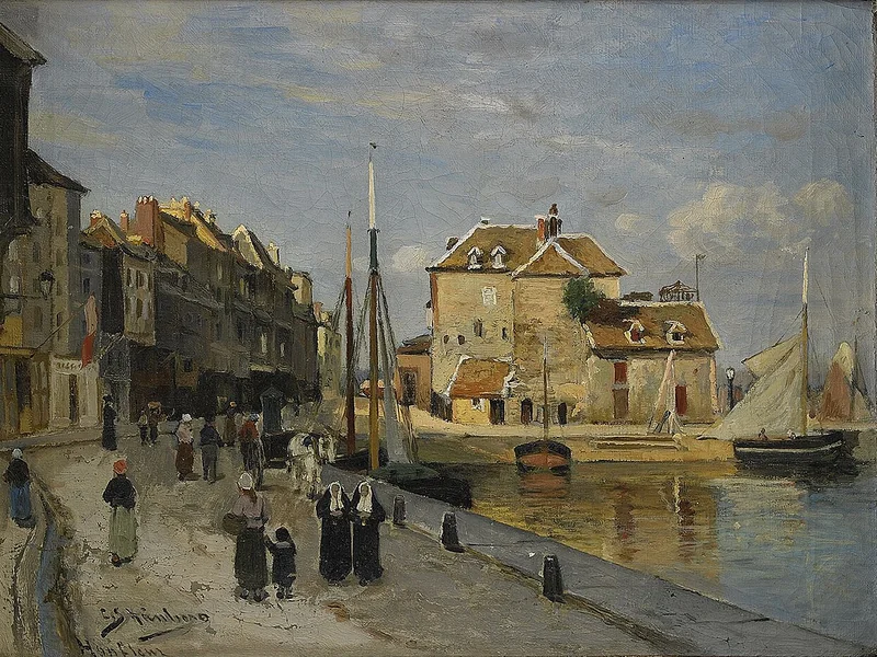 1850-Carl Skånberg - Porto di Honfleur